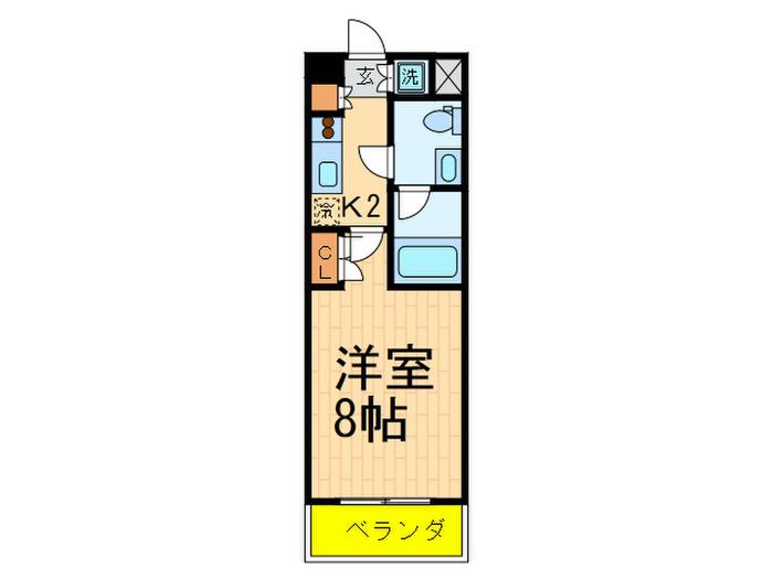 レジディア用賀(1K/2階)の間取り写真