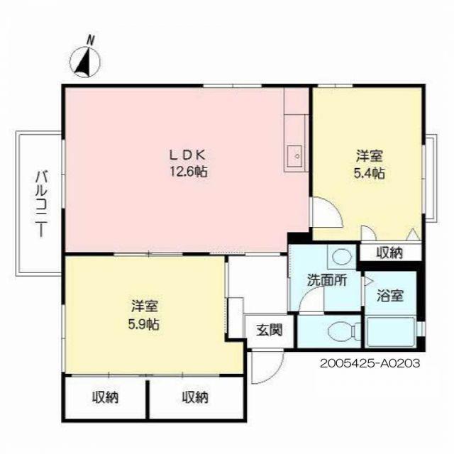 セブンオーシャン(2LDK/2階)の間取り写真
