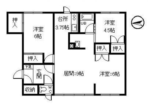 ハイツKIHIRU(3LDK/1階)の間取り写真