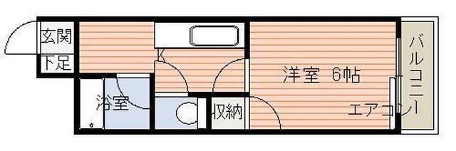 エクステンド武町(1K/4階)の間取り写真