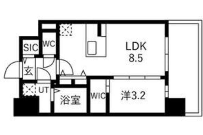 エスリードレジデンス ザ・グラン都島ノア(1LDK/13階)の間取り写真