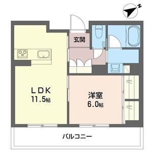 レガリータII(1LDK/1階)の間取り写真
