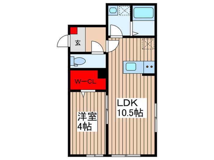 ステラフィオーレ(1LDK/1階)の間取り写真