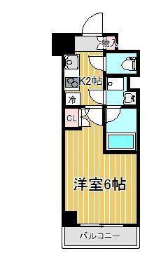 ハーモニーレジデンス武蔵小杉002(1K/4階)の間取り写真