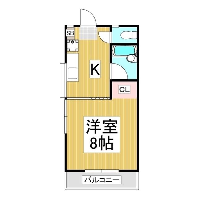 ハイツ中澤(1K/1階)の間取り写真
