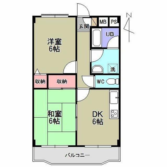 メゾンフジ(2DK/3階)の間取り写真