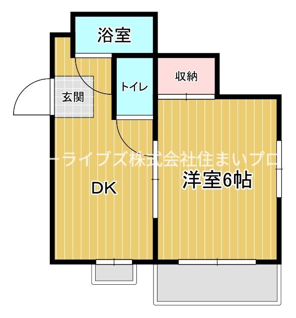 サンプラザ藤田(1DK/2階)の間取り写真
