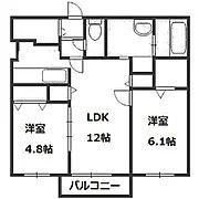 NOBLE CHARMANT(2LDK/2階)の間取り写真