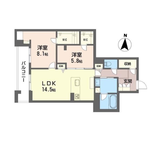 ロゼール(2LDK/2階)の間取り写真