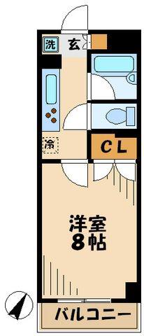 ベルファーム(1K/3階)の間取り写真