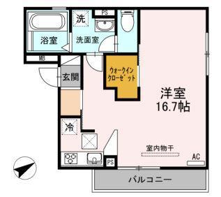 D-ROOM石兼(ワンルーム/3階)の間取り写真