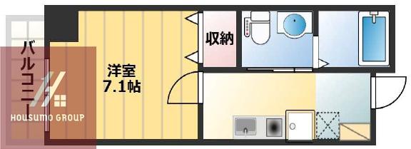 フィオレ立売堀(1K/2階)の間取り写真