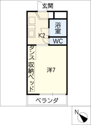 上田パストラルコート(1K/3階)の間取り写真