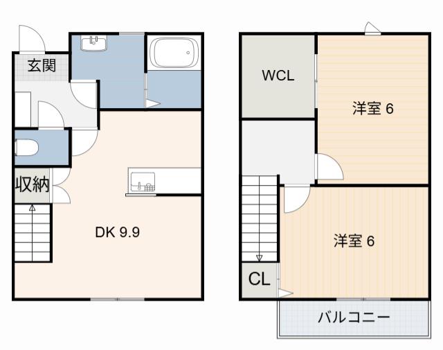 DREAM RESIDENCE 若松町 A棟(2LDK/1階)の間取り写真