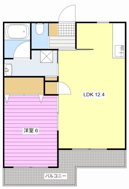 アンジュ(1LDK/2階)の間取り写真