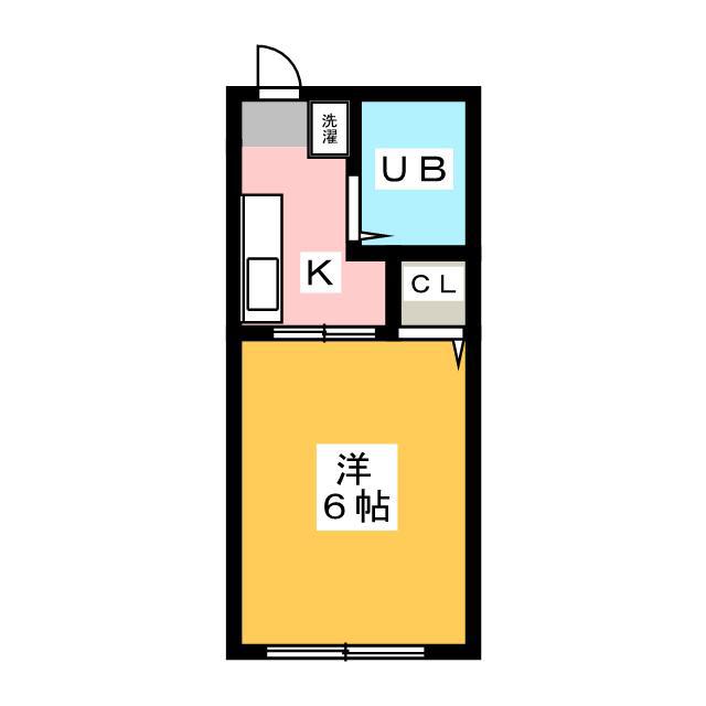 アスターA(1K/1階)の間取り写真