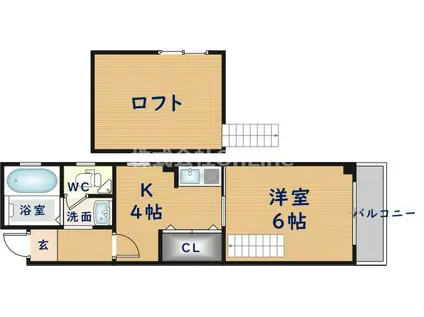 エリジウム(1K/3階)の間取り写真