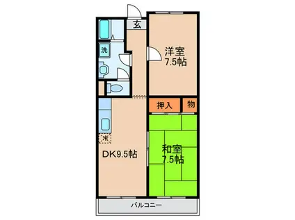 ファミリー久門(2DK/1階)の間取り写真