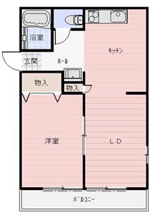 メイプルハウス(1LDK/2階)の間取り写真