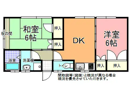 中島アパート(2DK/2階)の間取り写真
