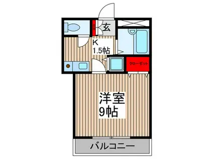 ESTUDIO(1K/1階)の間取り写真