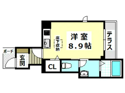 シャルムメゾン摂津(ワンルーム/1階)の間取り写真