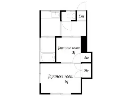 長澤荘(2K/1階)の間取り写真