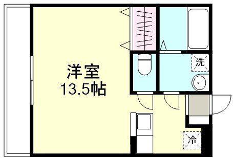 プレミアムコート乙島(ワンルーム/1階)の間取り写真