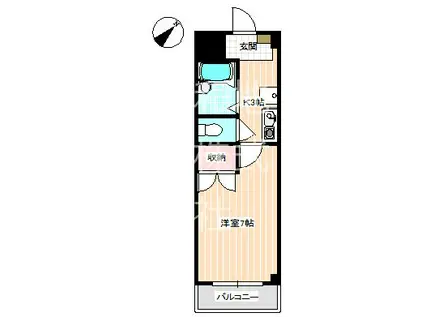 シーサー97(1K/5階)の間取り写真