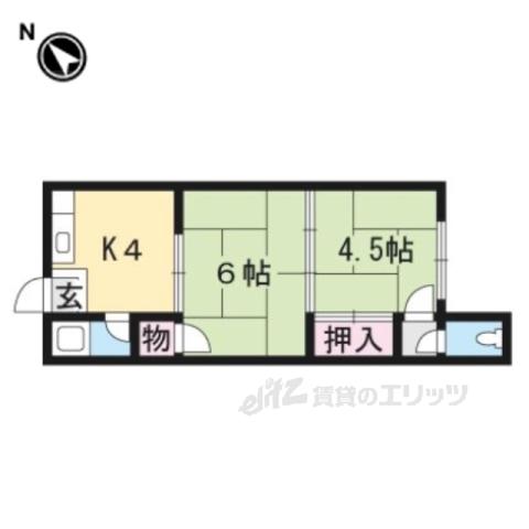 川端マンション(2K/2階)の間取り写真