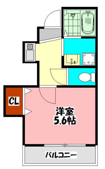第5高橋ハイツ(1K/2階)の間取り写真