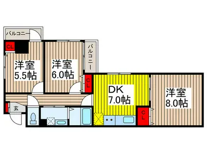 ブリヤン西川口(3DK/3階)の間取り写真