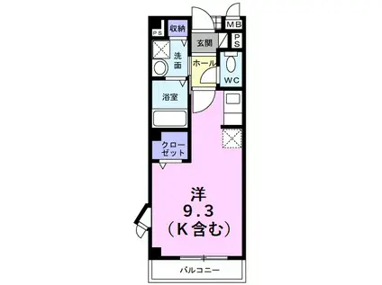 ラピスラズリ(ワンルーム/2階)の間取り写真