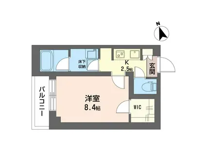 パストラーレ 五本木(1K/1階)の間取り写真