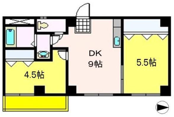 サンライフ小阪(2DK/4階)の間取り写真