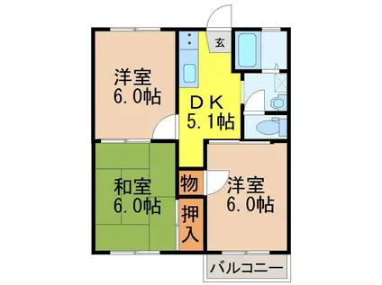 泉コーポA(3DK/1階)の間取り写真