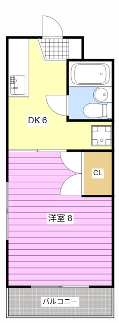 パレス菅沼(1K/2階)の間取り写真