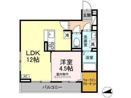 富竹新田PJ(1LDK/3階)の間取り写真