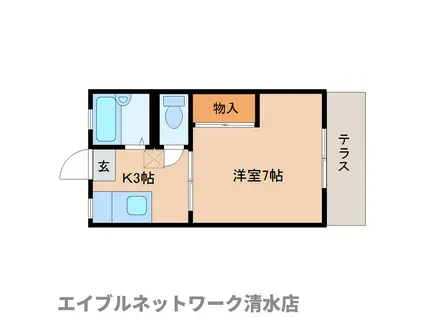 サンシャインハイツ(1K/2階)の間取り写真