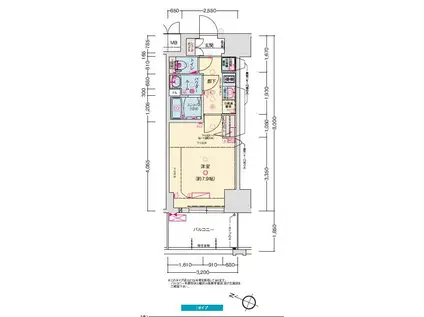 プレサンス神戸セレスティア(1K/12階)の間取り写真