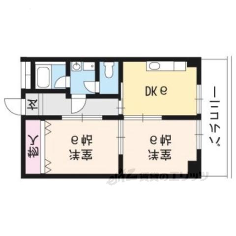 ROSE音羽川(2DK/4階)の間取り写真