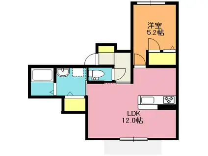 FIORE III(1LDK/1階)の間取り写真