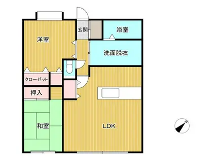 ルミエールガーデンI(2LDK/4階)の間取り写真