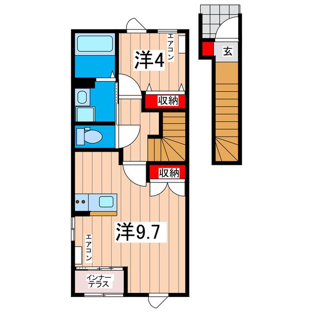 MKB-II(1LDK/2階)の間取り写真