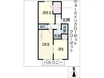 エトワールSHUN(2DK/2階)の間取り写真