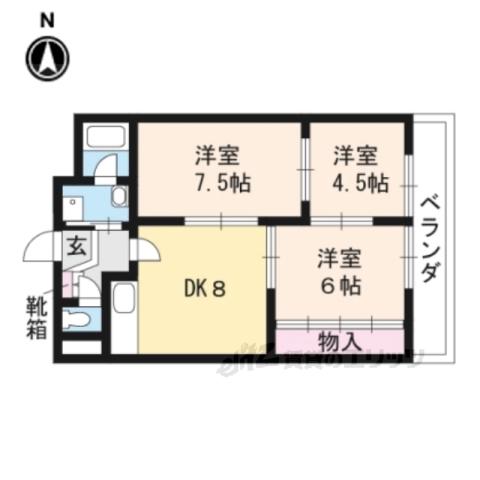 GENSAKIZOVILLA烏丸四条(3LDK/6階)の間取り写真