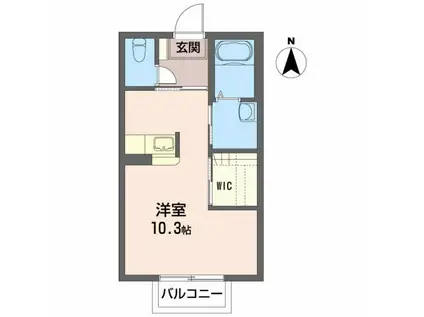 ディアコートエムズII(ワンルーム/1階)の間取り写真