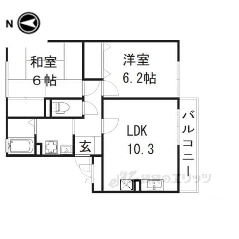 セジュールN-Ⅰ(2LDK/3階)の間取り写真