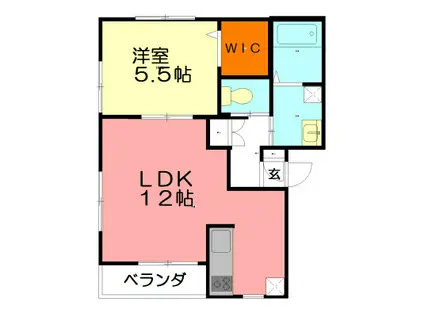 サニーハイツ茅ヶ崎(1LDK/3階)の間取り写真