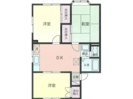 Yハイツ(3DK/1階)の間取り写真